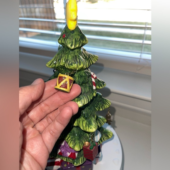 Vintage ceramic musical spinning Christmas tree with‎ Hanging Ornaments - Picture 3 of 5